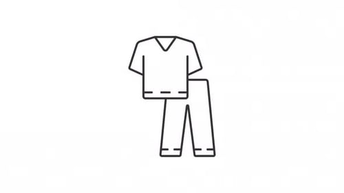 Animated scrub suit line icon