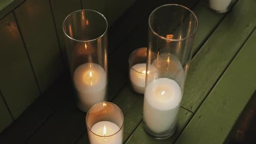 Burning Candles Provide Soft Romantic Lighting