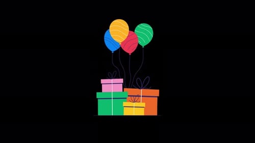 Animated Gift Boxes and Balloons for Celebrations