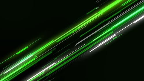 Dynamic Diagonal Green and White Glowing Lines Background