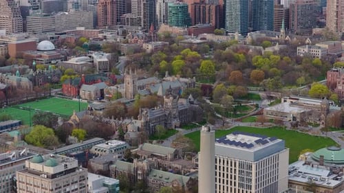 University of Toronto St George Campus Showing Gothic Revival Architecture Modern Buildings Green