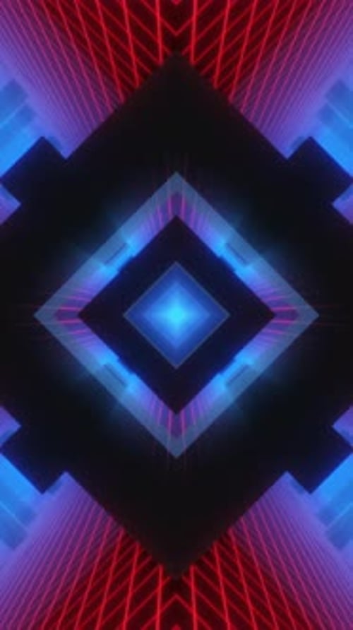 Neon Grid Tunnel 01