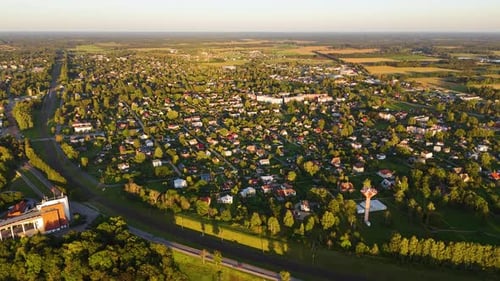 Residential Real Estate In Sigulda, Latvia_4K Aerial Rotation