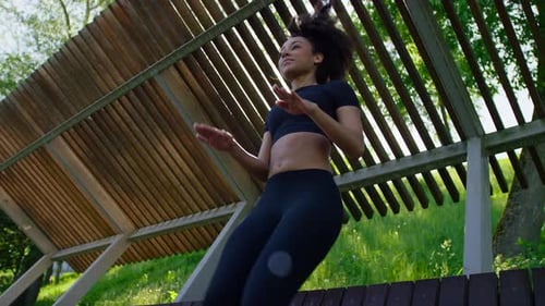Athletic Woman Doing Warmup Workout