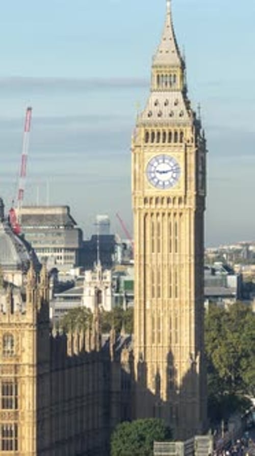 Big Ben Clock in London England in Vertical