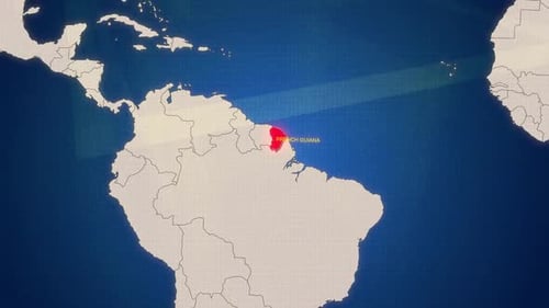 Modern South America Map Highlight for French Guiana