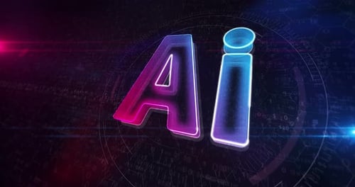 Futuristic AI Text Reveal with Digital Glow