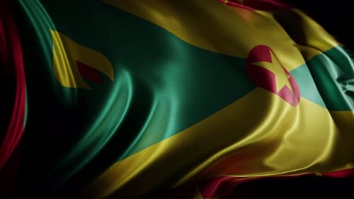 Realistic Waving Grenada National Flag Animation Loop