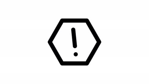 Animated Warning Icon in Hexagon Outline