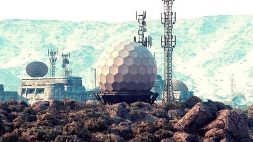 Mountainous Military Base with Advanced Communication Systems