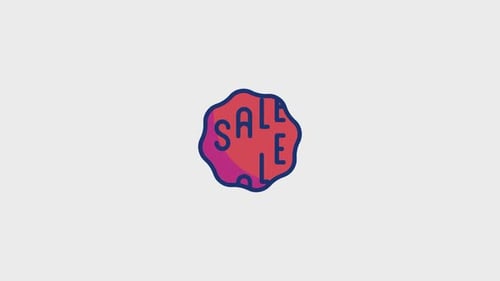 Wavy Sale Badge Text Reveal Animation