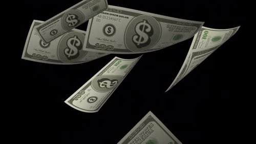 Falling Hundred Dollar Bills Seamless Loop Animation