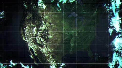 Futuristic Digital USA Map Reveal with City Data