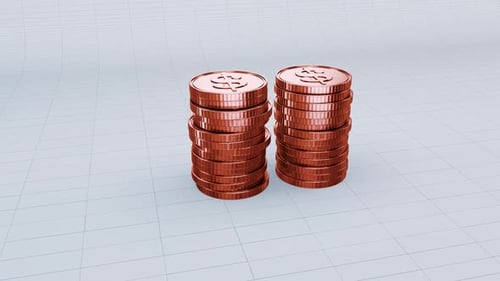 A Pile Of Usd Copper Coins V6