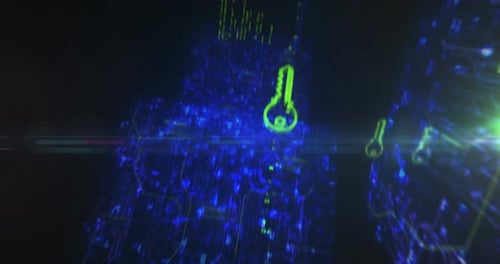 Cybersicherheit mit Schlüsselsymbolen Loop-Cyber-Konzept