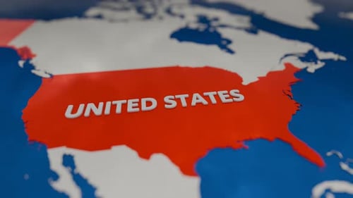 3D Map of United States Geographical Reveal