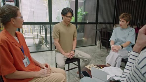 Team Meeting in Modern Office Space