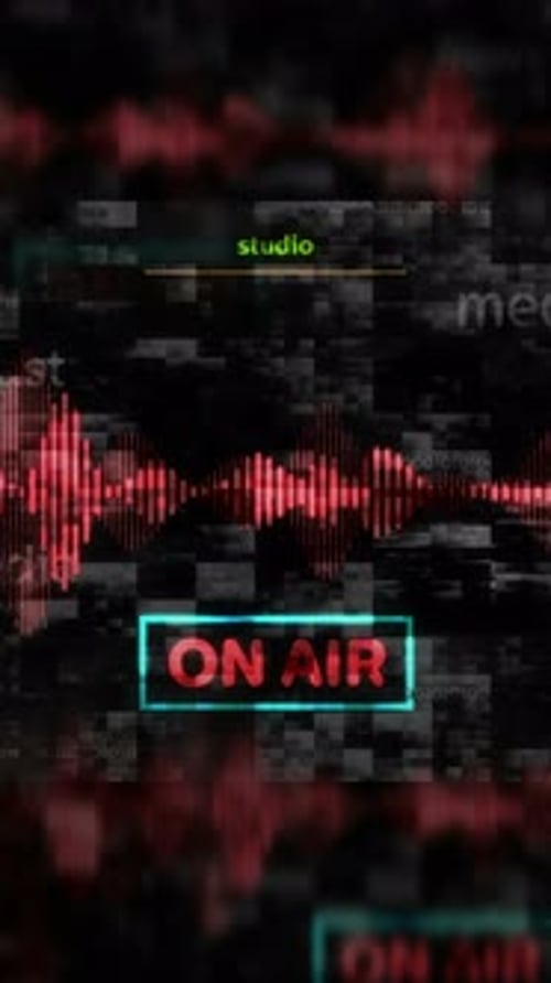 On air audio spectrum symbol seamless loop vertical
