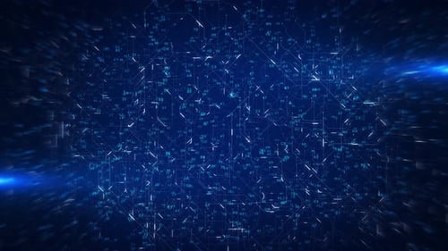 Connexion numérique abstraite, points, lignes, chiffres, intelligence artificielle, finance, jeu, Internet