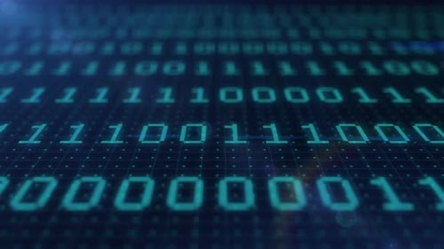 Columns of Blue Binary Code Digital Symbols