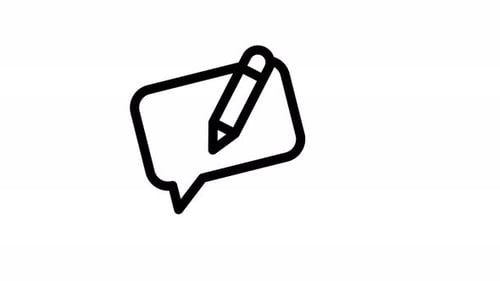 Animated Speech Bubble Edit Icon Loop