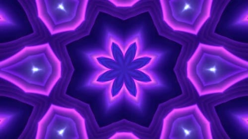 Hypnotic Neon Kaleidoscope Abstract Motion Graphics Loop