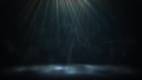 Cinematic Dark Stage Background With Volumetric Light Beams