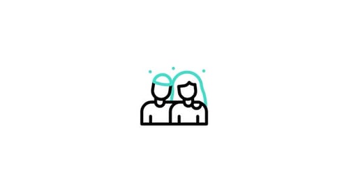 Minimalist Animated Icon of Two People with Heart