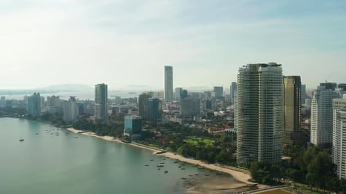 Gurney Bay Penang aerial view, George Town, Malaysia