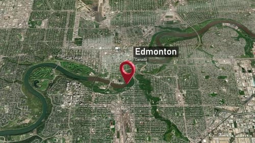 Edmonton City Zoom (Canada) from Space to Earth