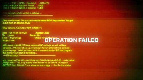 Operation Failed On Hacking & Error Message Digital Screen Message On Computer Screens