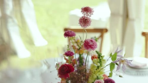 Beautiful Floral Arrangement on Wedding Table