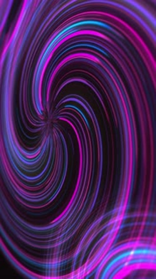 Vibrant Neon Abstract Swirl Loop Vertical Background