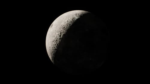 Waxing Crescent Moon Illuminated Against Dark Night Sky