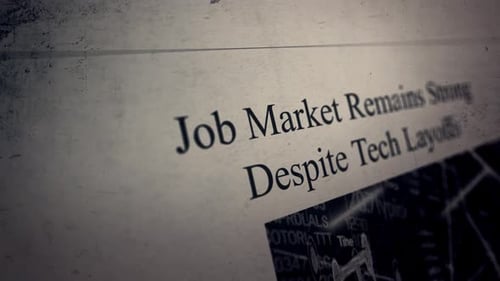 Job Market Remains Strong Despite Tech Layoffs Newspaper Style Headline Titles
