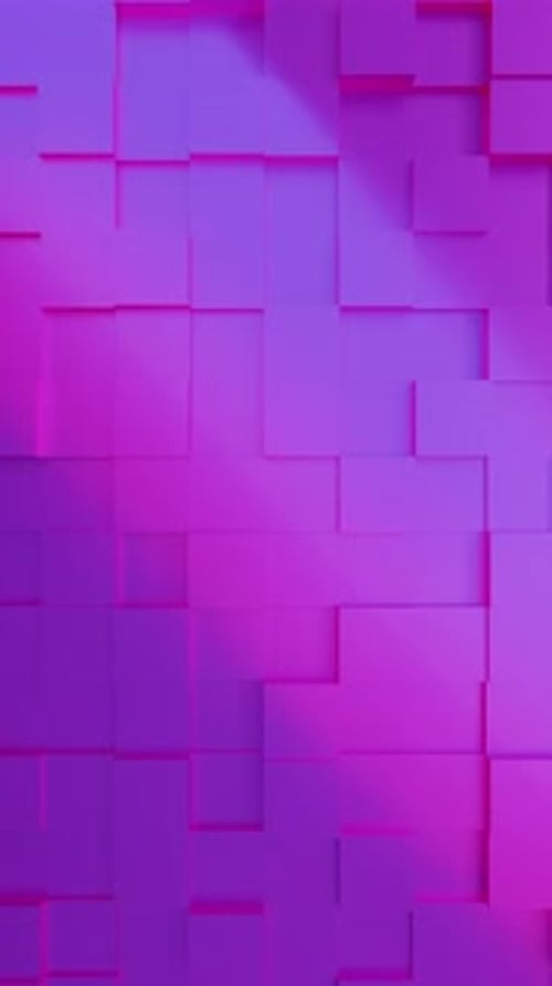 Abstract Geometric Cubes with Shifting Pink Purple Light