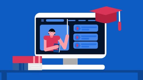 Flat Design Online Education and Learning Animation