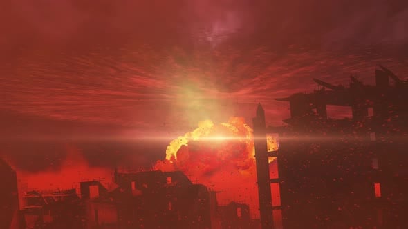 Nuclear explosion over city, Backgrounds Motion Graphics ft. nuclear ...
