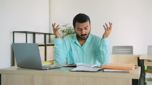 Stressed Indian Student is Preparing for an Exam
