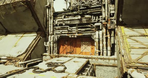 Grungy Industrial Technology Structure Flythrough Animation