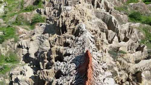 Drone aerial of Fairy Stream geological rock formations