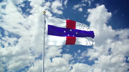 Netherlands Antilles Realistic Waving 4k