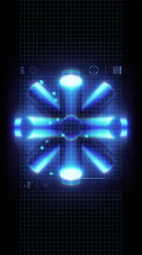 Futuristic Glowing Blue HUD Element Scan Animation