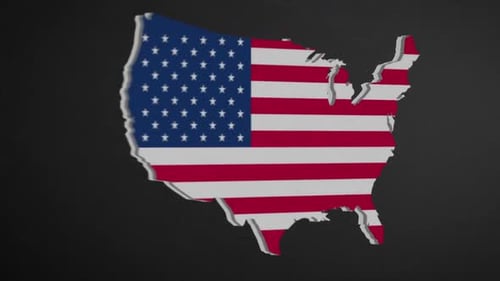 United States of America Border Map Intro Animation