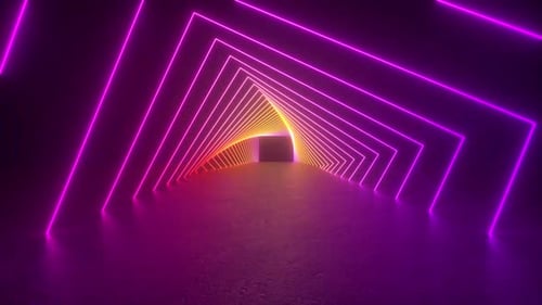 Futuristic Neon Light Tunnel