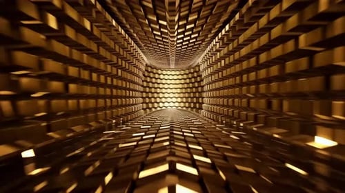Futuristic Golden tunnel motion background.mp4