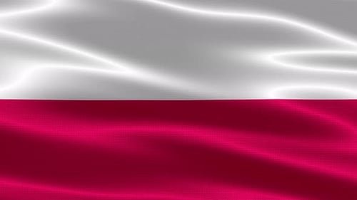 Waving Flag of Poland Looping Animation