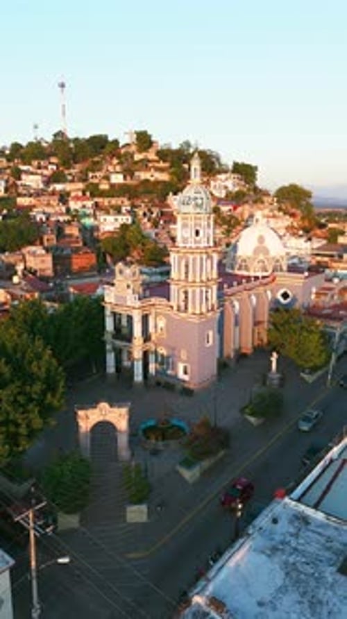 Facade Of The Church Of Santiago Ixcuintla In Nayarit, Mexico