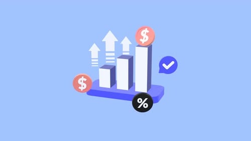 Animated Financial Growth Graph Showing Investment Success And Profit Increase.