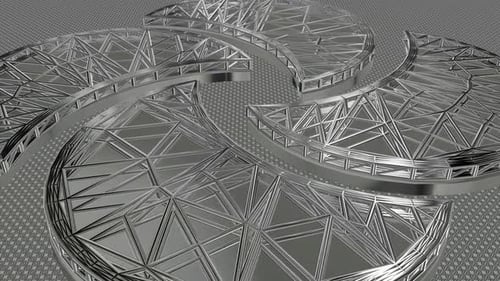 Abstract Metallic Geometric Pinwheel Rotation